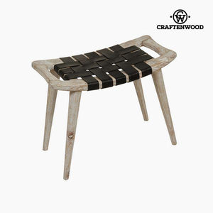 Bench Mindi wood Leather (60 x 35 x 45 cm) - Let's Deco Collection by Craftenwood
