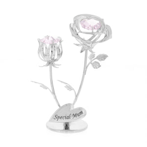 Crystocraft Double Rose Swarovski Crystal Ornament