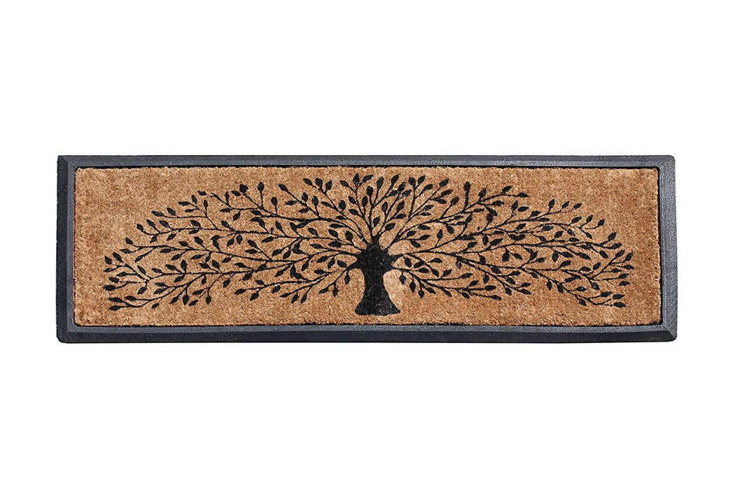 First Impressions Hand-Crafted Rubber Coir Tree Double Door Mat