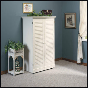 New sauder 158097 harbor view craft armoire l 35 12 x w 21 81 x h 61 58 antiqued white finish