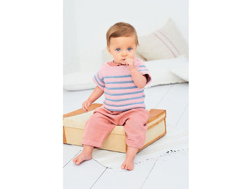 Crochet Striped Top & Sweater in Stylecraft Bambino (9608)