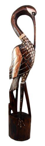 Balinese Wood Handicraft Large Graceful Stork Heron Bird Figurine 23.5