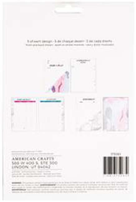 American Crafts Memory Planner Inserts-Marble Crush Event; 6 Designs/5 Each