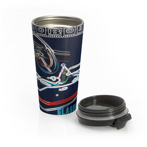 Chris Craft Silver Arrow interior and outside in NeonStainless Steel Travel Mug