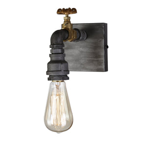 American Industrial 6.75"h Iron & Brass Wall Sconce