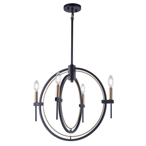 Anglesey 21.5 in. wide Black and Brass Chandelier