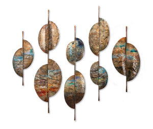 Bliss Hand Painted Crafted Steel Wall Sculpture, 5-Piece Set