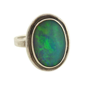 Arts & Crafts Sterling Silver & Opal Ring