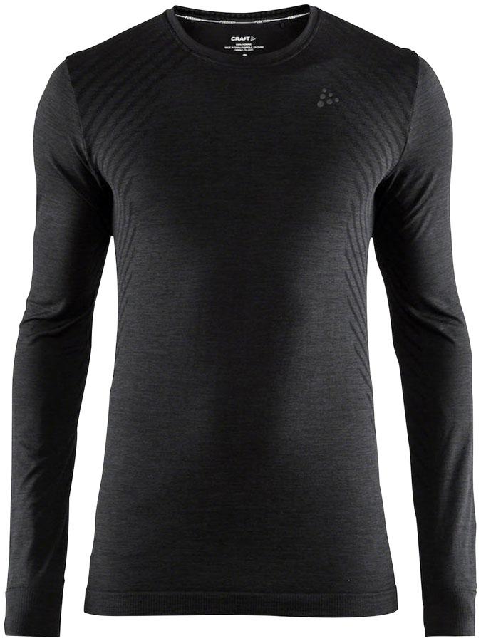 Craft Fuseknit Comfort Men's Round Neck Long Sleeve Base Layer Top: Black MD