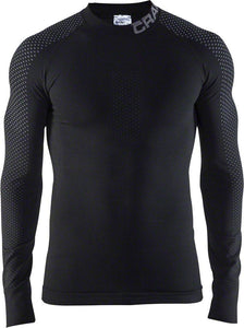 Craft Warm Intensity Men's Base Layer Crew Neck Long Sleeve Top: Black/Granite XL