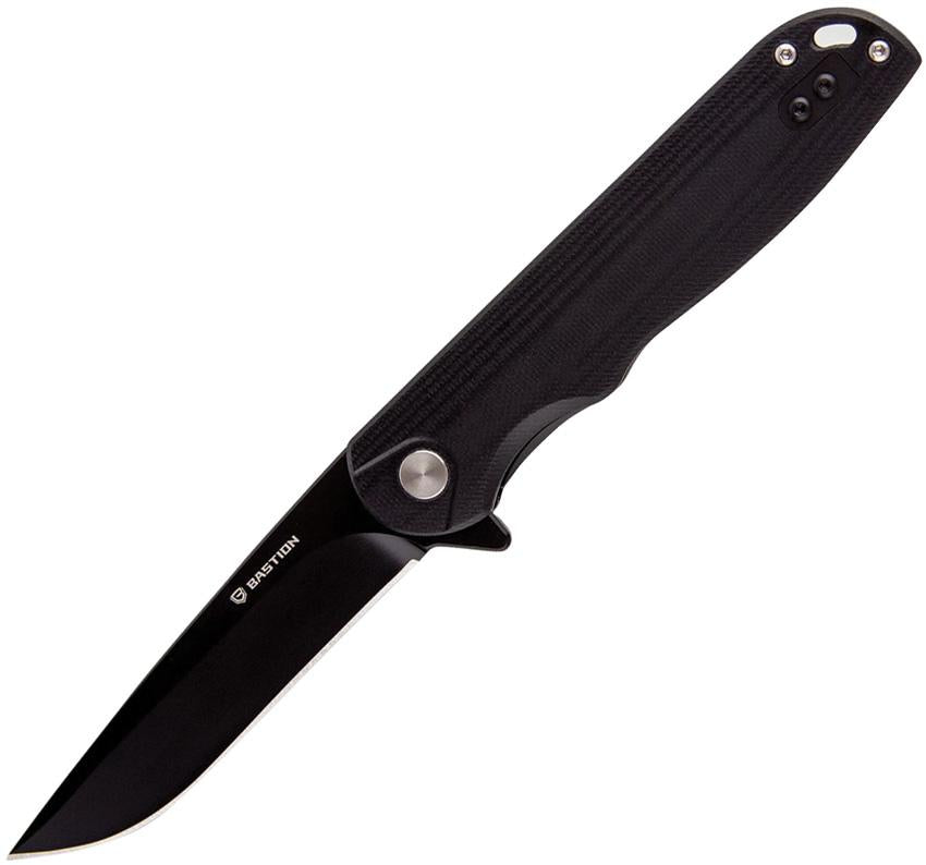 Bastion Craft Black G10 Folding D2 Flipper Pocket Knife 2371