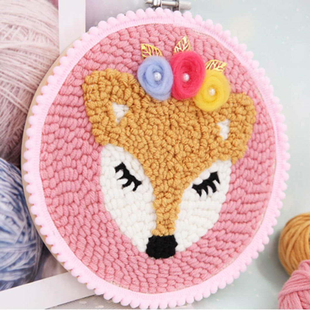 Bambi Deer DIY Rug Hooking Punch Needle Embroidery Hand Craft