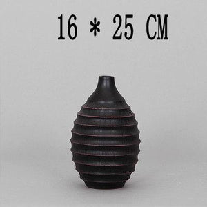 Black resin creative abstract Retro flowers vase pot vintage home decor crafts room decoration large floor vase resin figurines