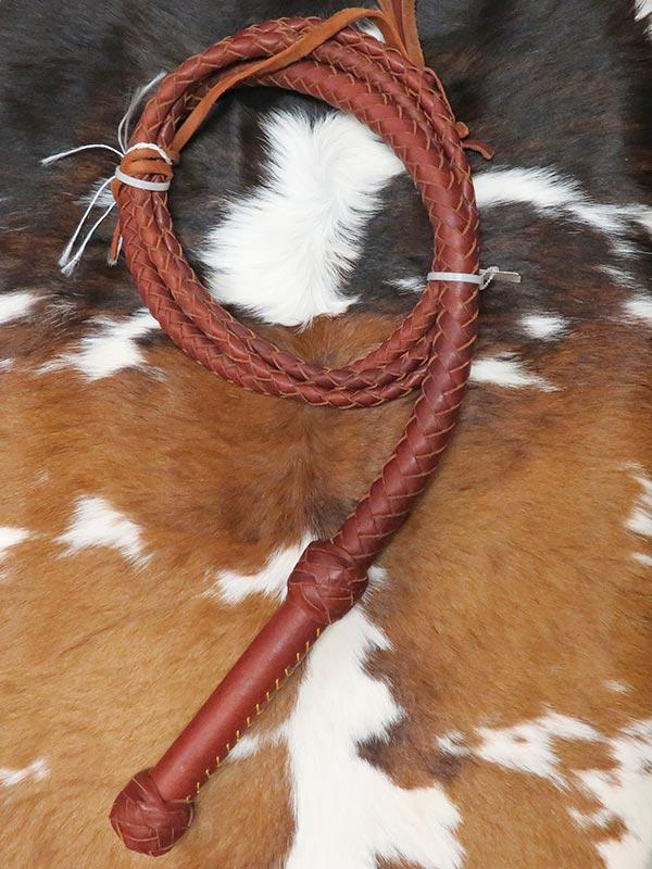 Genuine Leather Handcrafted Tan Cowboy Bullwhip