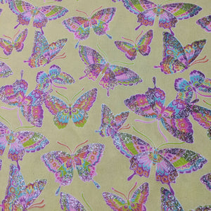 Crafty Cottons - Glitter Butterflies - Cotton Flannel Fabric