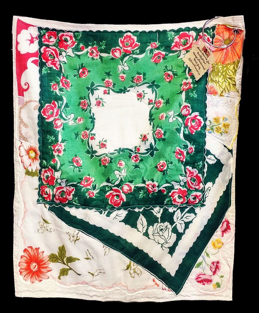 BEAUTIFUL CECE ROSE LAKE FOREST VINTAGE HANDKERCHIEFS HAND CRAFTED TOWEL - ONE OF A KIND - NEW OLD STOCK - WOULD MAKE A GREAT GIFT