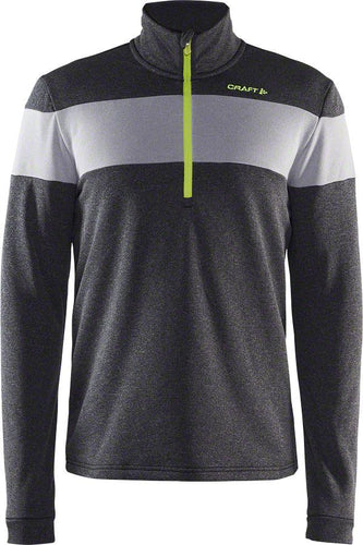 Craft Spark Men's Mid Layer Half Zip Top: Black Melange/Gray Melange XL