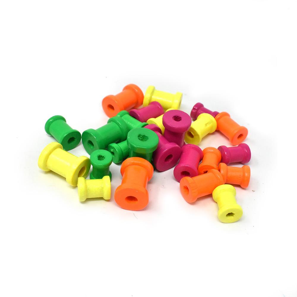 Craftwood Spool Medley Neon Beads, 24-Piece