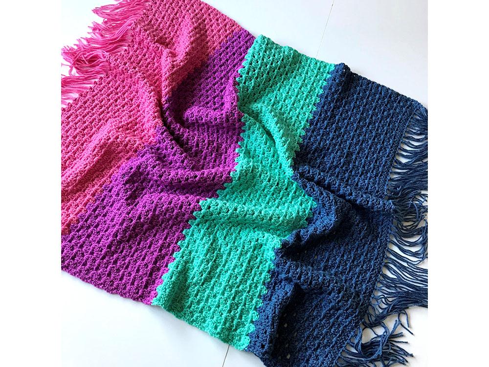 Candy Stripe Blanket by Kate Rowell in Stylecraft Special Aran