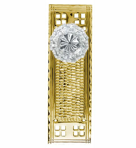 Craftsman Style Plate With Crystal Fluted Door Knob