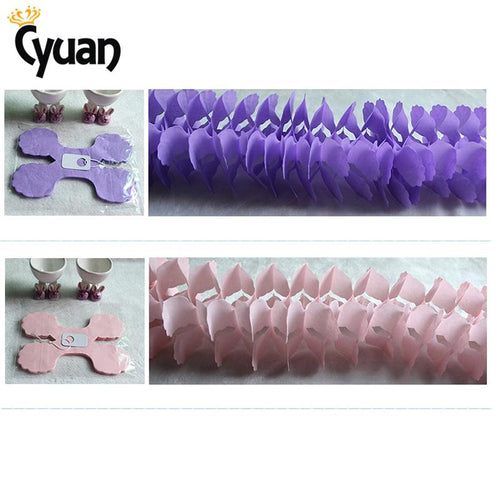 Cyuan 3m color Clover Paper Banner Crafts Flower Garlands Bunting Wedding Decor Background Baby Shower Birthday Party Supplies