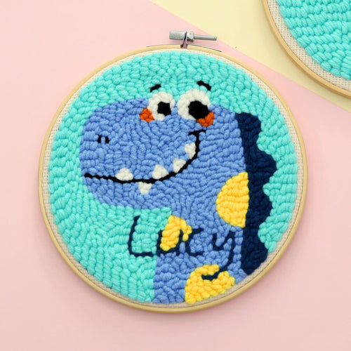 DIY Rug Hooking Punch Needle Handcraft- Dinosaur