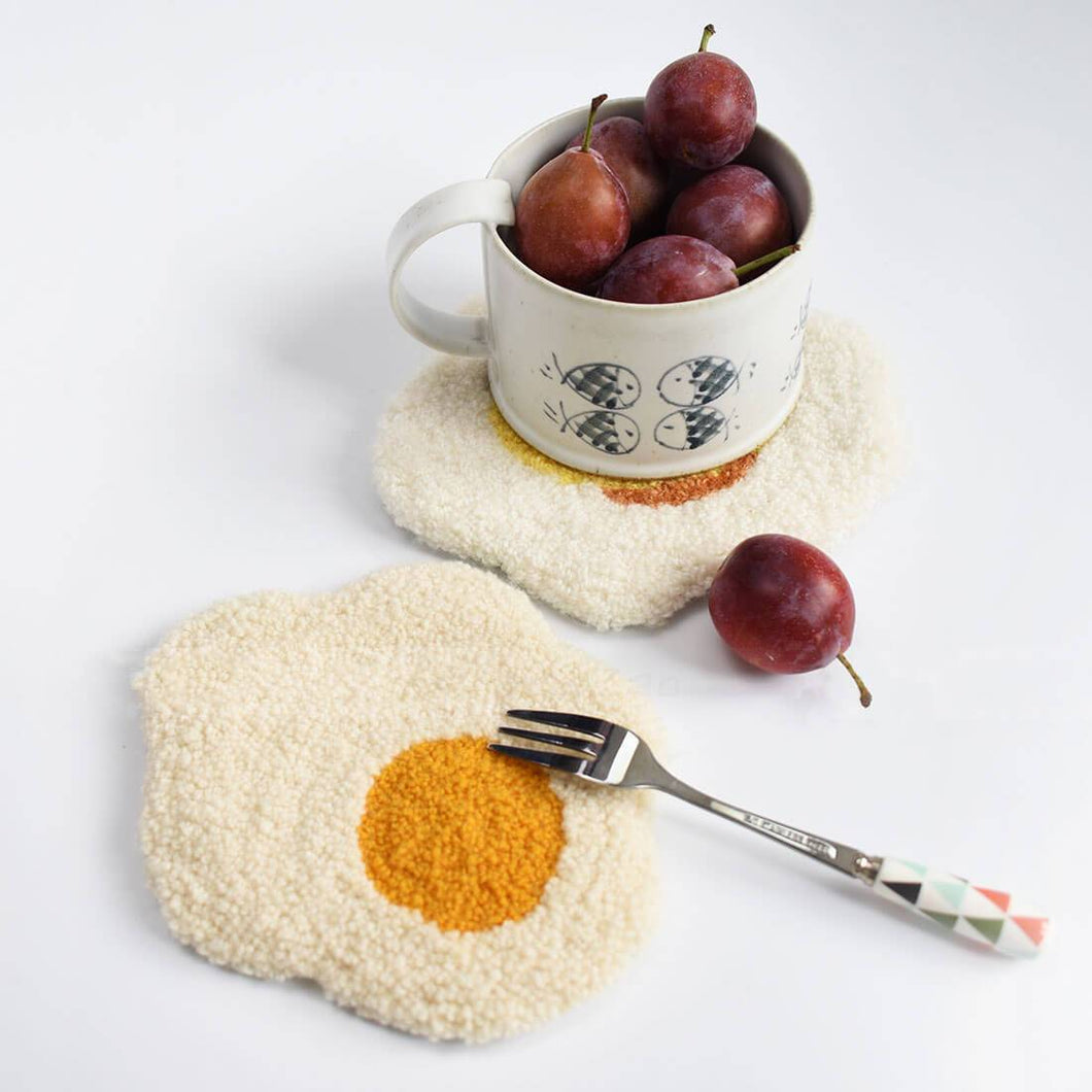 DIY Rug Hooking Punch Needle Handcraft- Egg Coaster