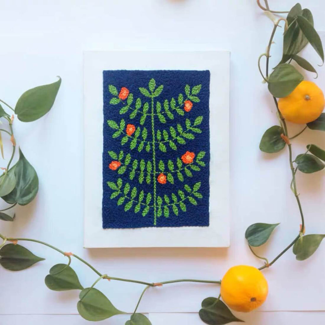 DIY Rug Hooking Punch Needle Handcraft- Leaves