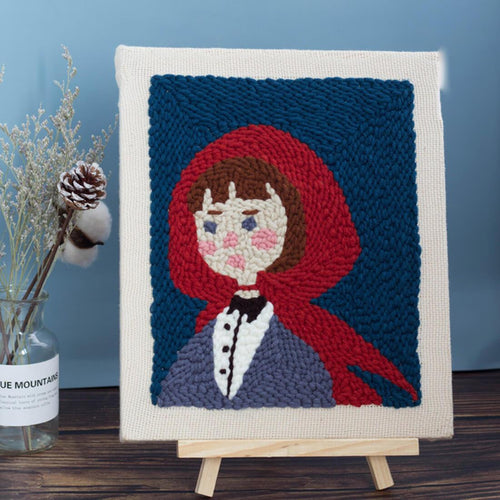 DIY Rug Hooking Punch Needle Handcraft- Little Red Riding Hood