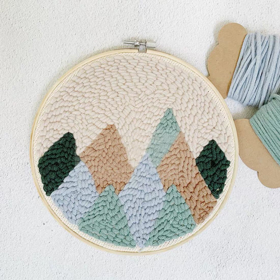DIY Rug Hooking Punch Needle Handcraft- Mountains