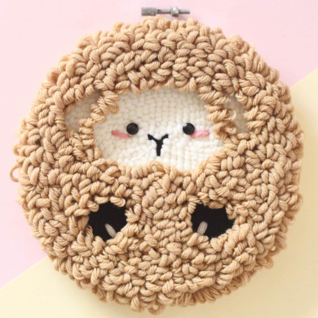 DIY Rug Hooking Punch Needle Handcraft- Sheep