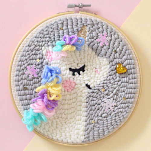 DIY Rug Hooking Punch Needle Handcraft- Unicorn