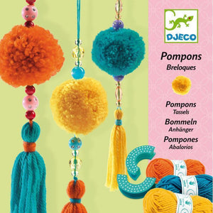 Djeco 3 Beads Pompoms Wool Craft