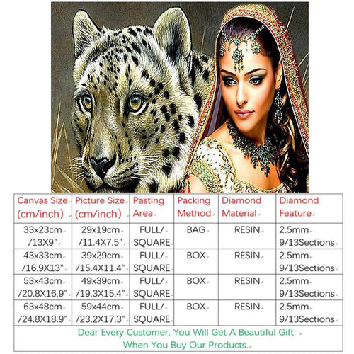 Diamond Painting,5D,DIY,Embroidery,Full,Square,Beauty and Tiger, Diamond Mosaic,Crafts&Sewing,Needlework,Wall Painting,Arts