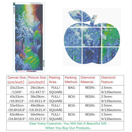 Diamond Painting 5D DIY Embroidery Full Square The Forest Home Decoration  Crafts&Sewing Needlework Wall Painting Arts