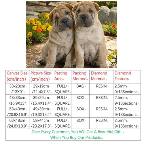 Diamond Painting 5D DIY Embroidery Square Full The Cute Dogs  Home Decoration Wall Painting Arts Crafts&Sewing Needlework
