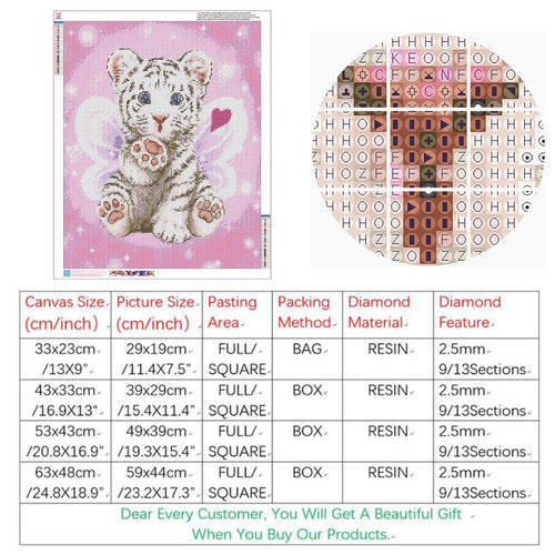 Diamond Painting 5D DIY Embroidery Square Full The Lovely Tiger  Crafts&Sewing Needlework Cross Stitch Wall Painting Arts