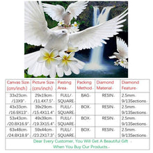 Load image into Gallery viewer, Diamond Painting 5D DIY Embroidery Square Full The Peace Doves  Home Decoration Arts Crafts&amp;Sewing Needlework Wall Painting