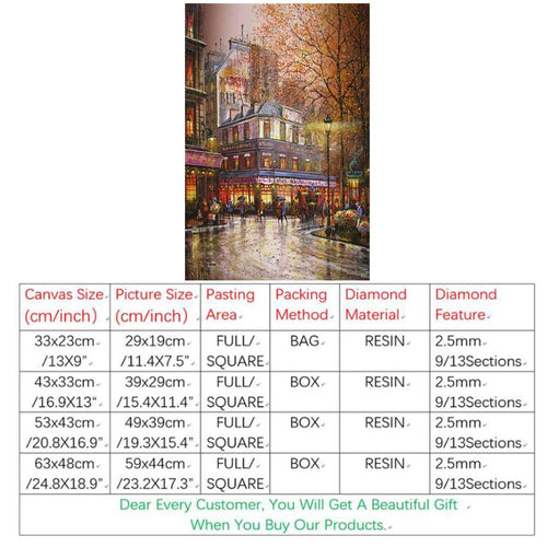 Diamond Painting 5D DIY Embroidery Square Full The Streetscape Arts Crafts&Sewing Needlework Cross Stitch Wall Painting Crpsen