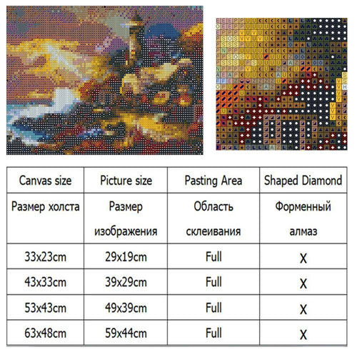 Diamond Painting,Embroidery,5D,DIY,Full, Lighthouse,Round Drill,,Home Decoration,Crafts&Sewing,Needlework,Wall Painting,Art