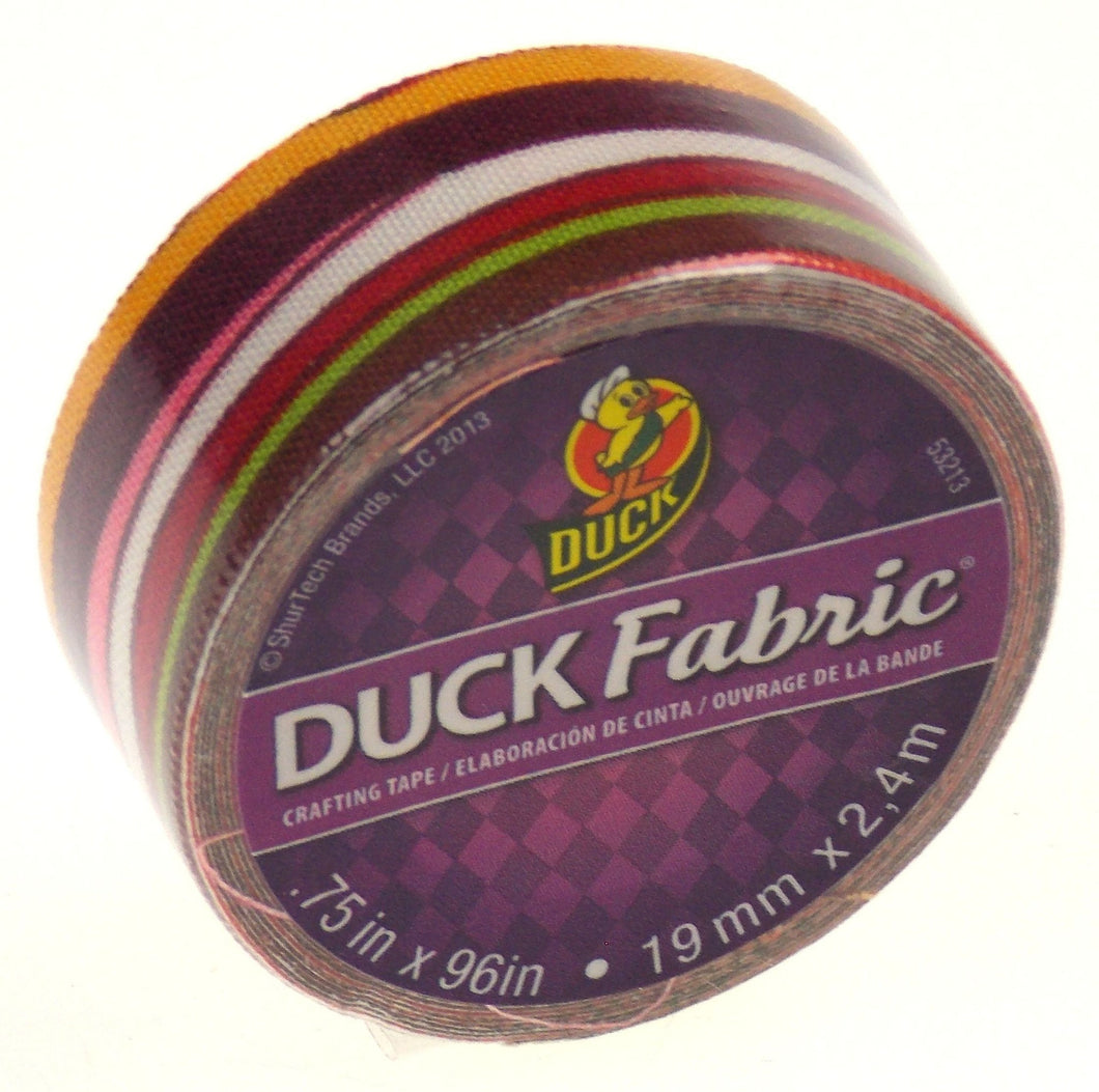 Duck Fabric Crafting Tape Multi Stripe Lot of 6 Rolls .75