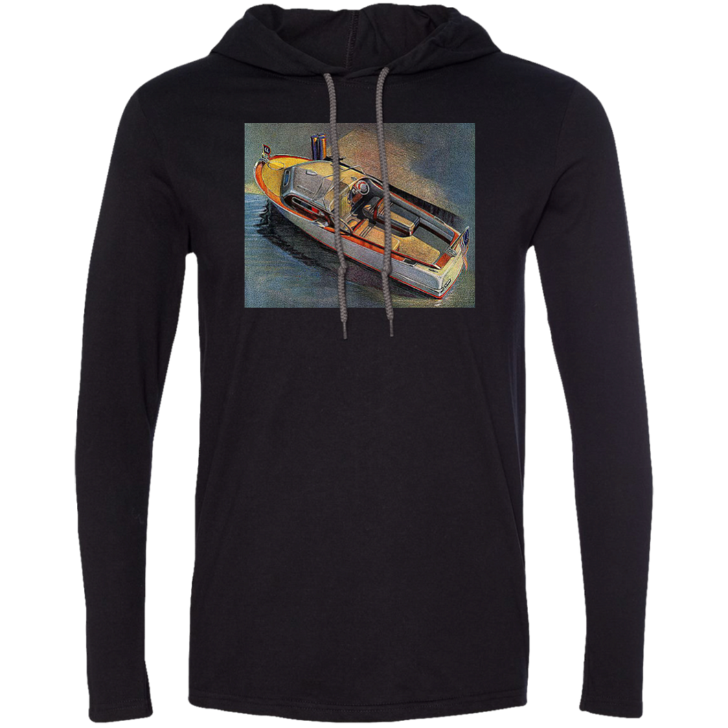 Chris Craft Express Cruiser by Retro Boater 987 Anvil LS T-Shirt Hoodie