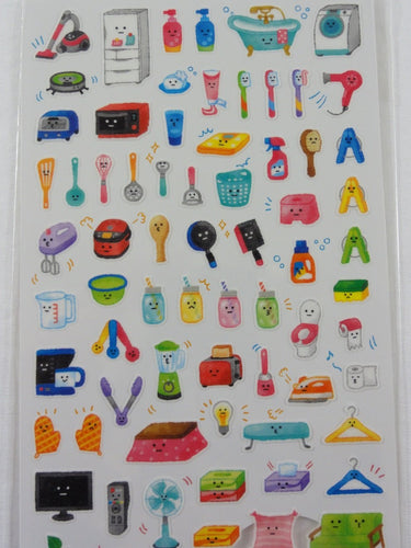 Cute Kawaii Mind Wave House Kitchen Bathroom Chores Smile Sticker Sheet - for Journal Planner Craft Scrapbook Notebook Organizer