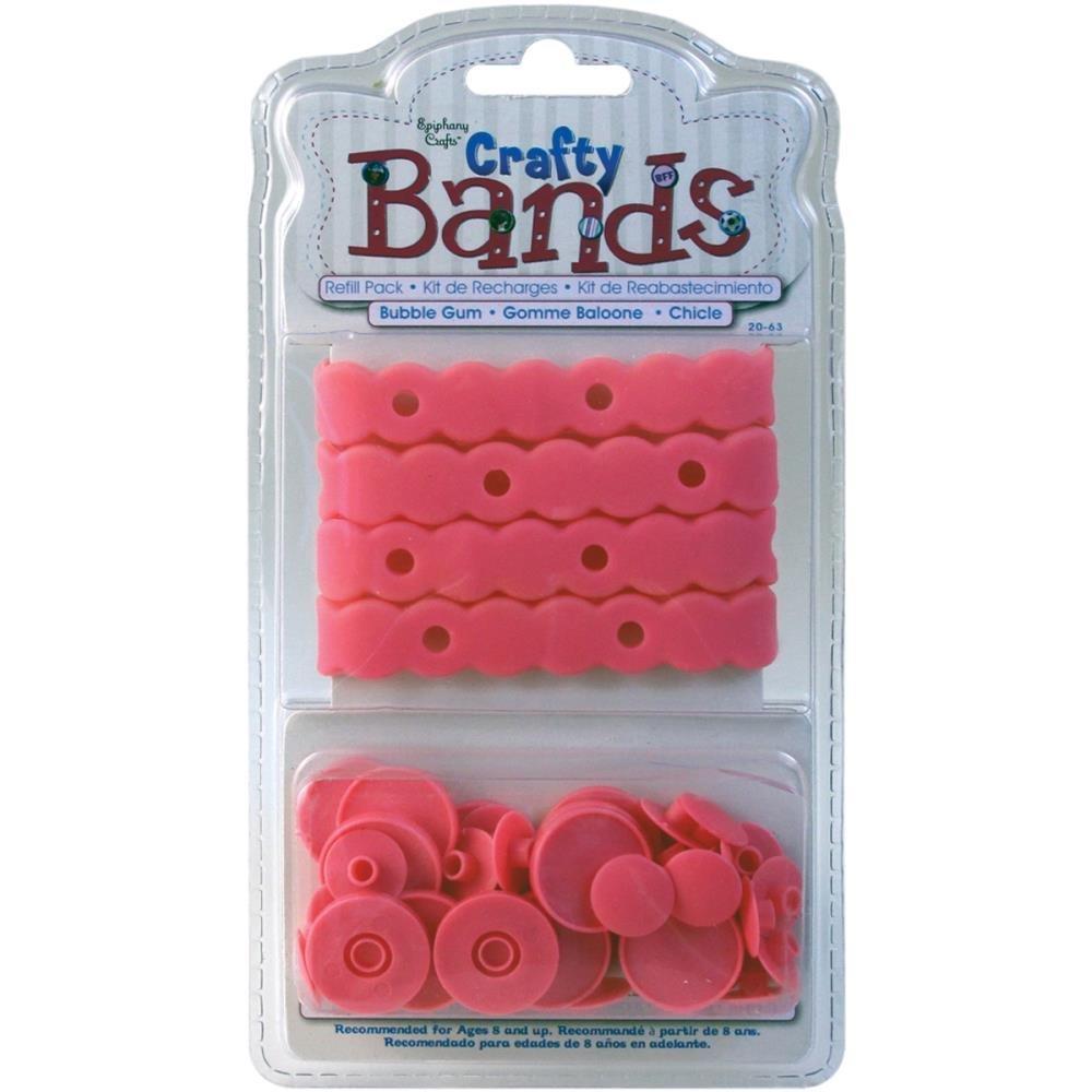 Crafty Bands Refill: 4 Crafty Bands/20 Crafty Snaps Settings-Bubble Gum
