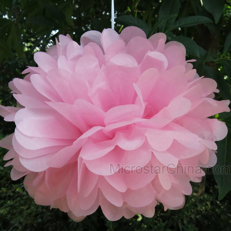 FENGRISE Pom Poms 1pcs 30cm Tissue Paper Artificial Flowers Balls Wedding, Car Decoration Crafts