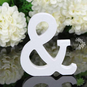 Craft - Wedding Decoration 8cm Thick Wood Alphabet Wooden White Letters