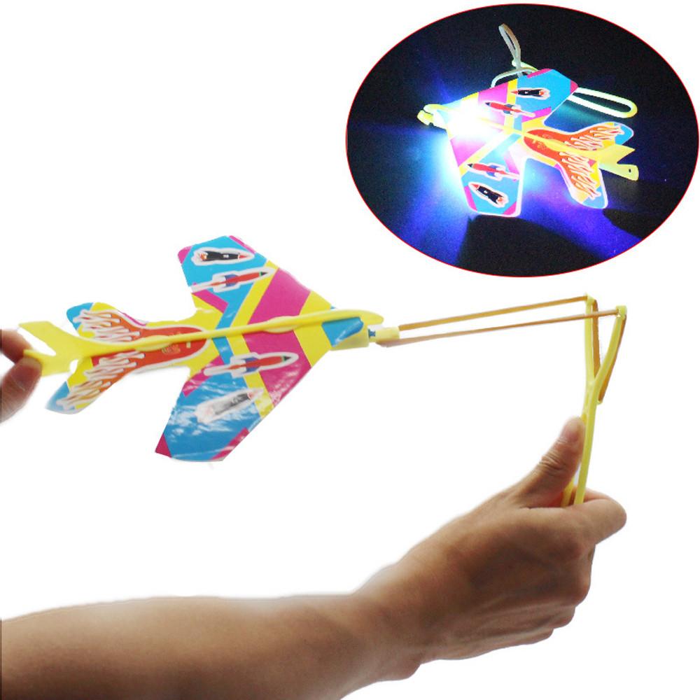 DIY Flash 2018  Light Plane Ejection Cyclotron  Slingshot Aircraft For Child Toys brinquedos brinquedo menino magic tracks Gift