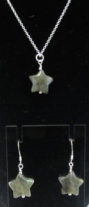 Beautiful handcrafted labradorite star 925 silver jewellery set