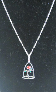 Beautiful handcrafted rose pendant 925 silver heart necklace