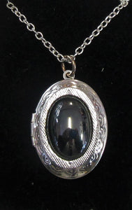 Beautiful handcrafted silver plated locket necklace with various precious stones